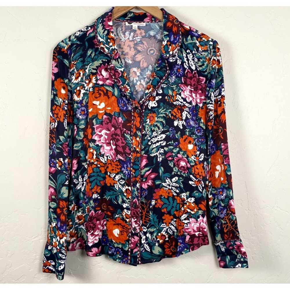 Floreat by Anthropology Top Women's Size Floral Button Down Blouse‎